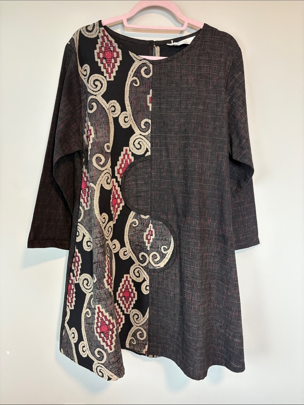 Mao Mam Tunic Dress Cotton Pockets Made in Thailand Artsy Boho OSFM